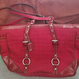 Red Coach Shoulder Bag
